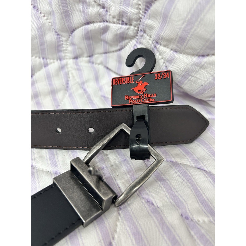 Beverly Hills Polo Club Men's Black Brown Reversible Belt Size 32/34